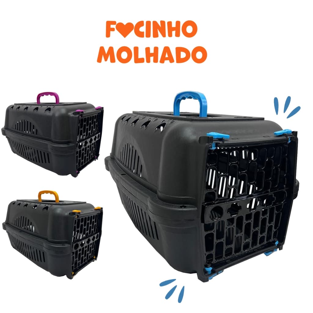 Caixa de Transporte Falcon Pet Cães ou Gatos 3 Tamanhos Porta 4 Travas