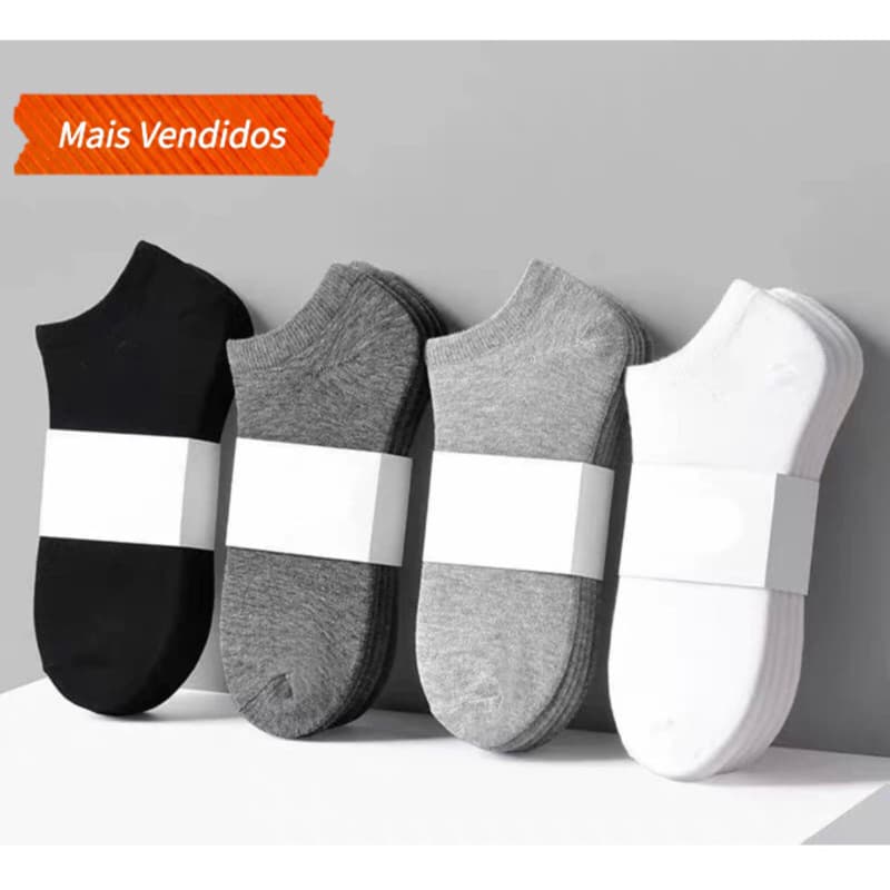 Kit Com Pares De Meia Soquete Cano Curto Masculina