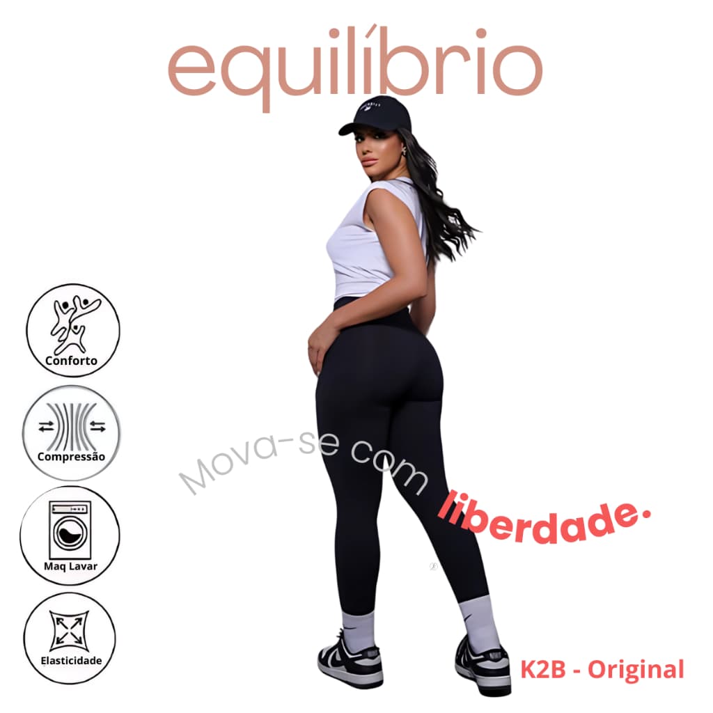 Legging K2b Original Cintura Alta Poliamida Feminina