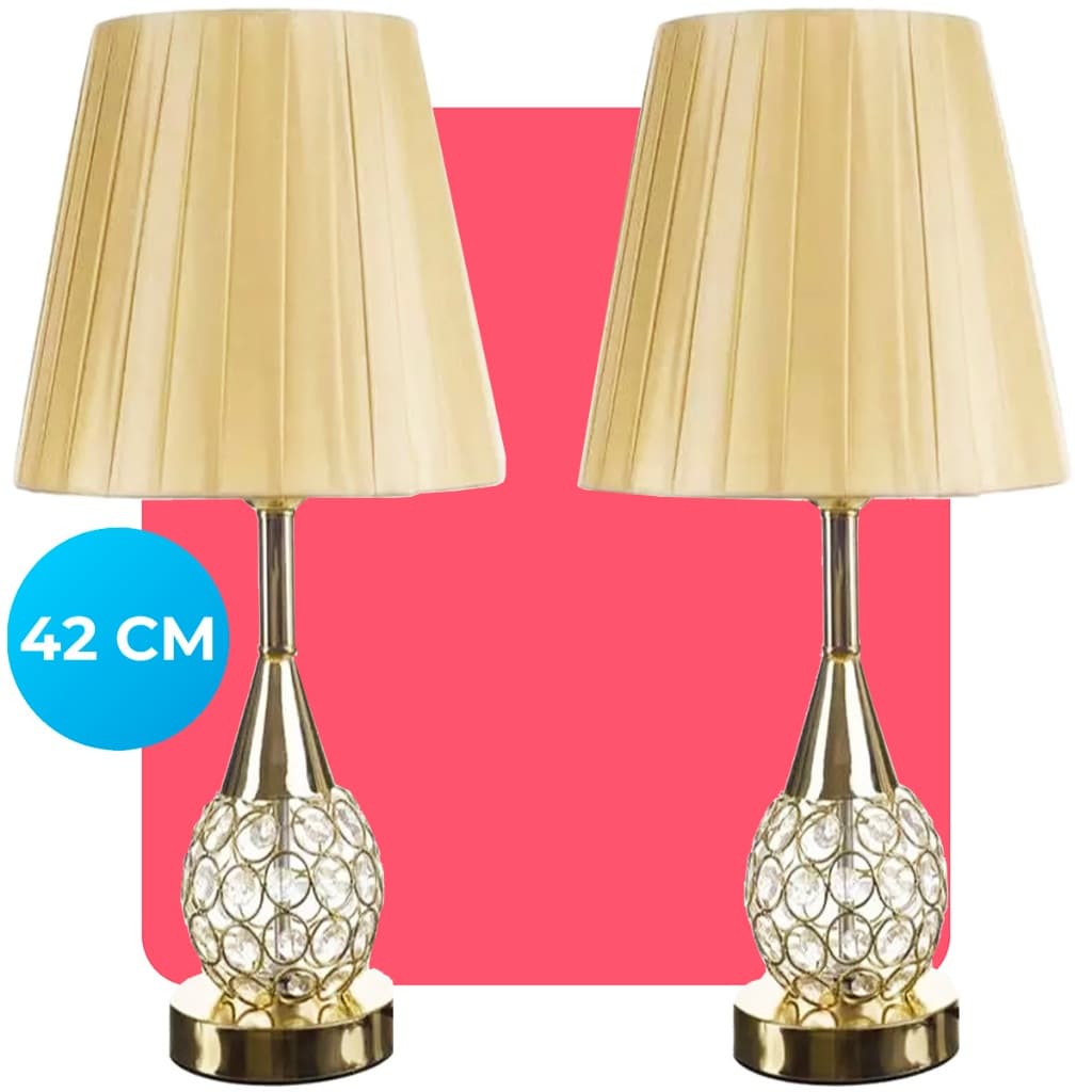 Kit 2 Abajur Luminaria Decorativo Quarto Sala Escritorio Branco Preto Dourado Prata Com Led Bivolt