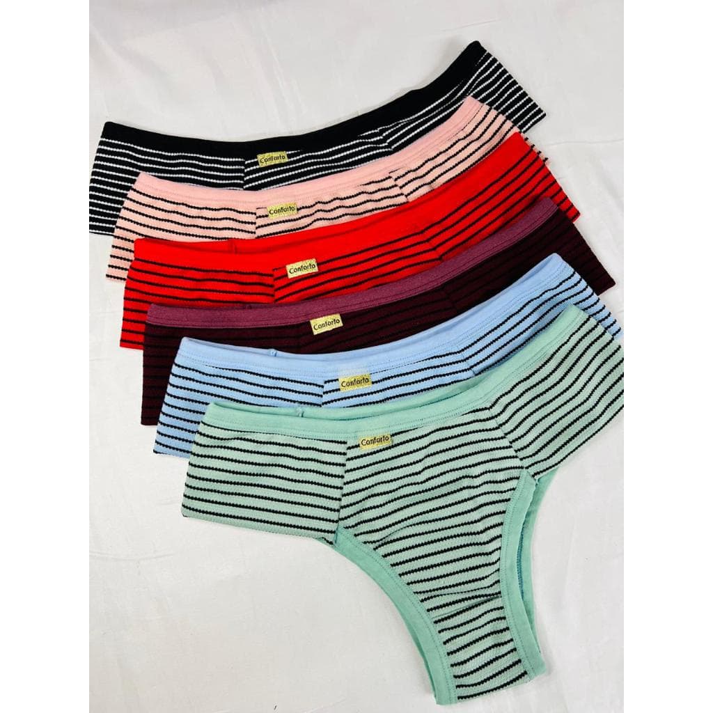 Kit 5 Calcinhas Tanga Pala Larga Conforto Lisa Revenda