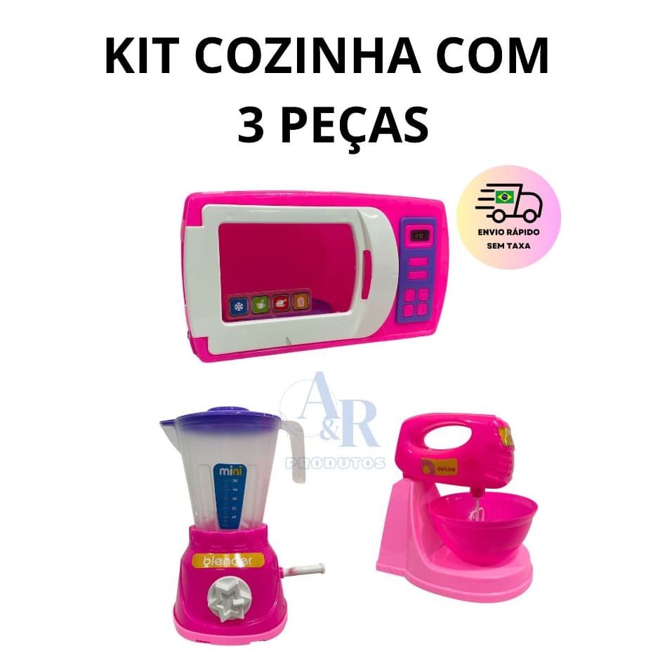 Kit Cozinha Brinquedo Infantil Completo Geladeira Fogão Comidinhas Eletrodomésticos