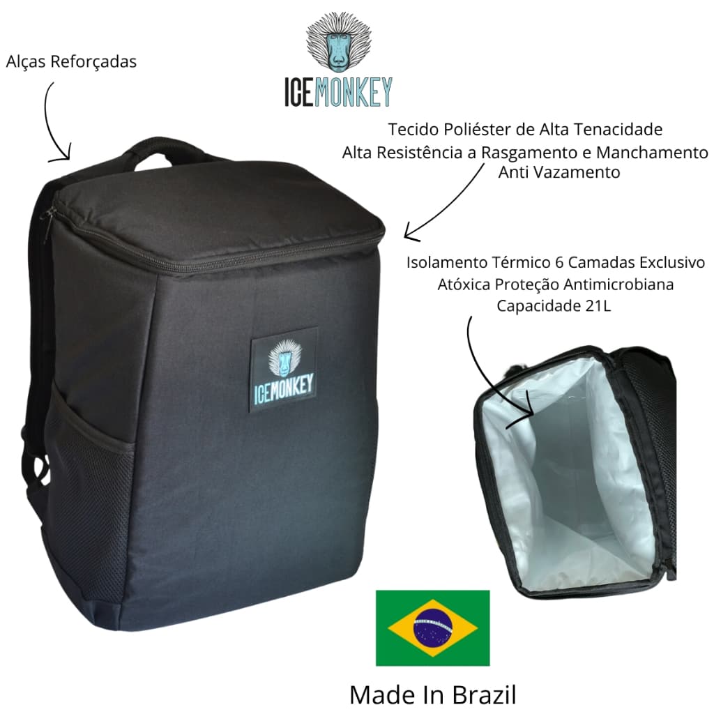 Mochila Bolsa Térmica Cooler Impermeável Bebidas Geladas Praia Camping Pesca Trilha 21 L