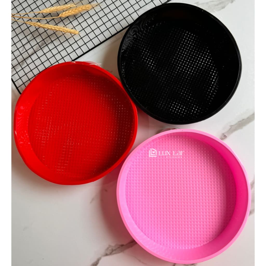 Forma de Bolo Silicone Redonda Assadeira Antiaderente Pão Torta Sobremesa para Cozinha Rosa