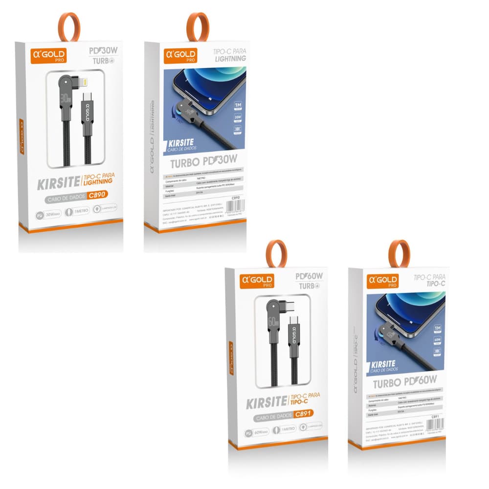 Cabo Carregador Pd Turbo 30w turbo cb-90 e Cabo Carregador Pd 60w Turbo Usb C Rotativo cb91 Para iPhone 8 Ao 16
