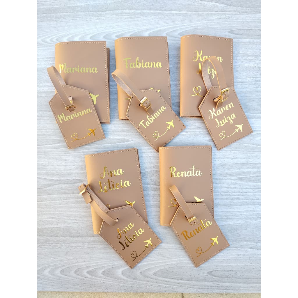 Kit Porta Passaporte e Tag de Mala Personalizados