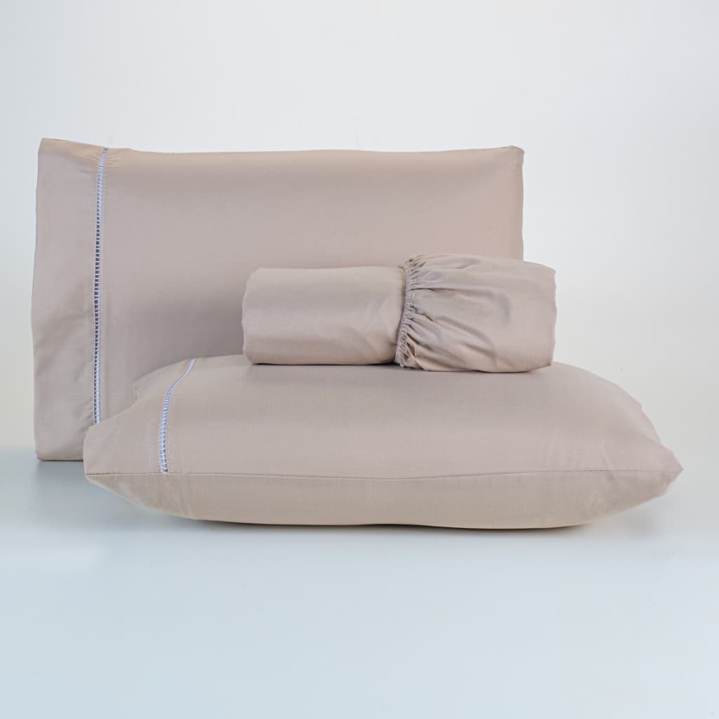 Lençol Queen Micropercal 200 Fios Jogo de Cama Queen com Elástico e Fronhas Poliéster Toque Macio