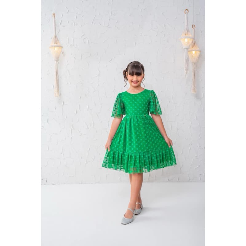 Vestido Infantil Luxo Festa 1 a 14 anos | Vestido Verde e Vermelho Natal Ano Novo |