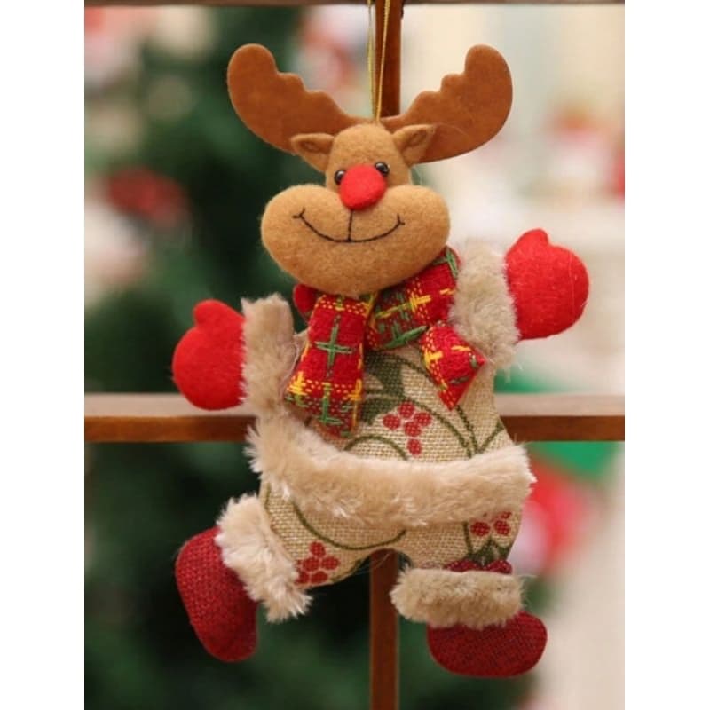 kit 6 Pingente de festa para decoração pendurada em pelúcia Natal