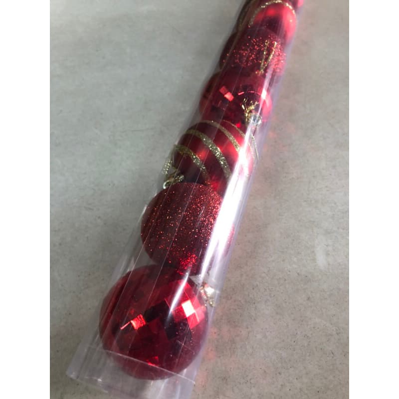 kit Com 9 Bolinha De Enfeite Árvore De Natal Mista Lisa Fosca Gliter Decoração Natalina Personalizada