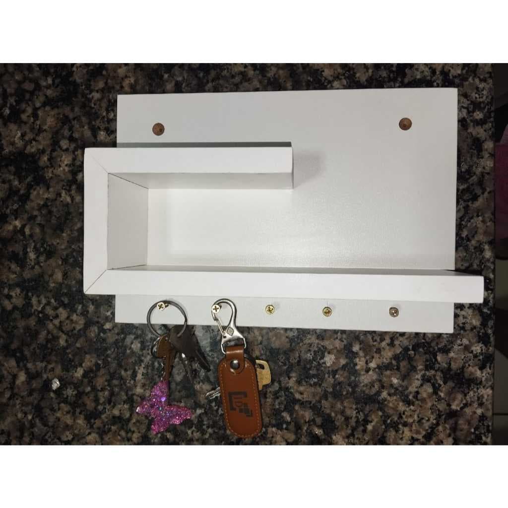 Porta chaves em 100% MDF Organizador Decoração para casa branco