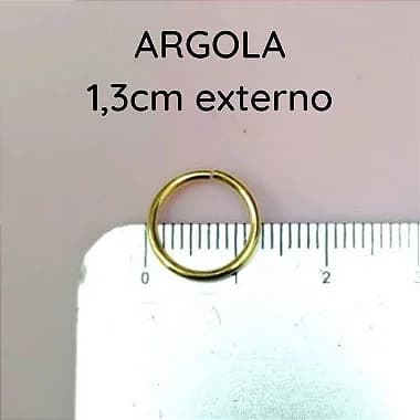 10 Argolas 1,2 cm externo Folheadas Banhadas Ouro Prata para Joias Afetivas - 1,0 CM interno - 10 UN