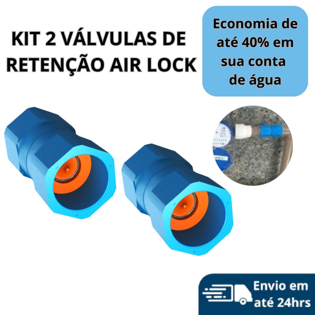 Válvula Bloqueadora de Ar - Kit 2 Unidades - Universal - Airlock - Economia na Conta de Água