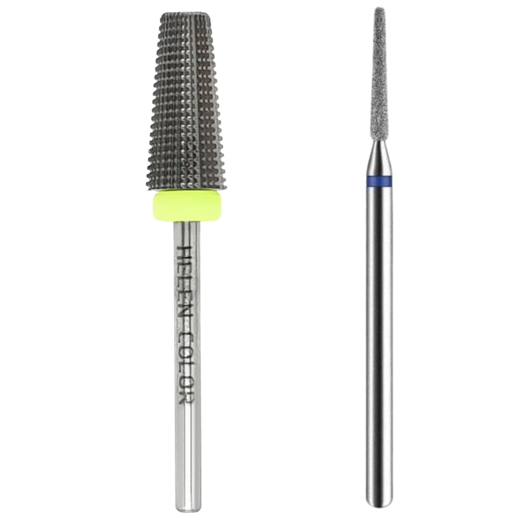 kit broca Diamanta Microdont para cutilagem PM 718 + Boca Profissional de tungstenio Conica para remoçao do Gel Unha Gel