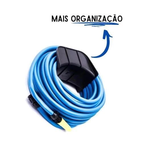 Suporte Para Mangueira 20x13,2x12cm Plástico Jardim Enrolador Parede Preto Overtime