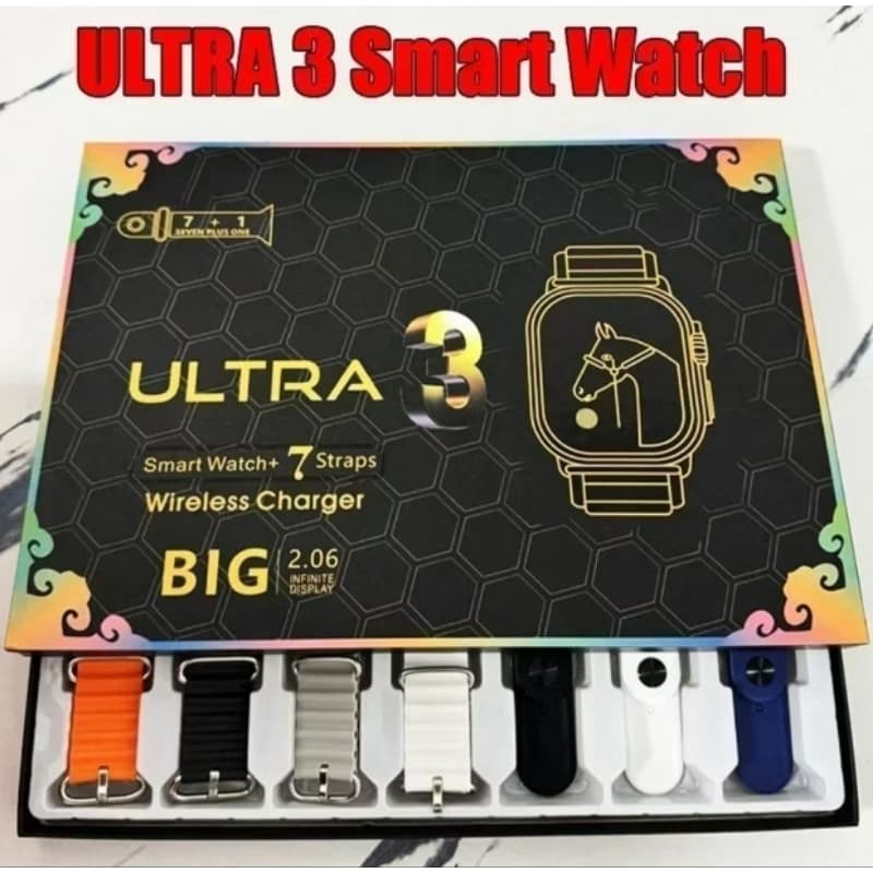 Novo Watch 10 Ultra 3 Smartwatch 7 Pulseiras De Relógio 2.06hd Amoled Tela Circular Monitoramento ecg Relog Inteligente