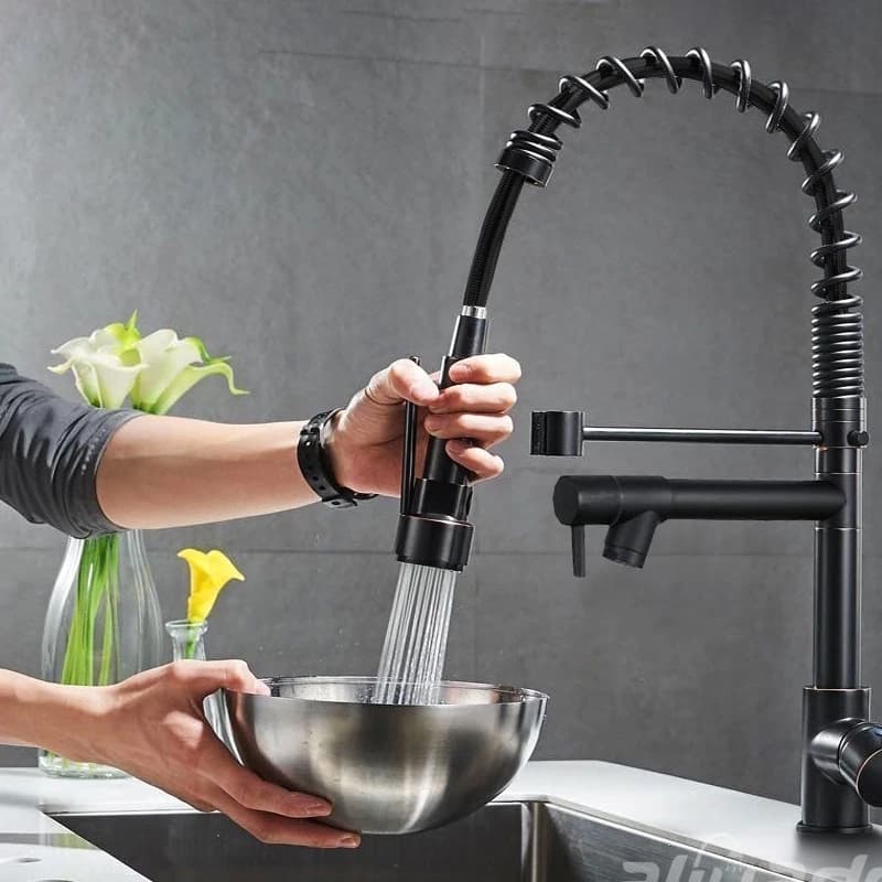 Torneira Cozinha Gourmet Monocomando Com Spray Extensor Torneira Cozinha Luxo Água Quente E Fria