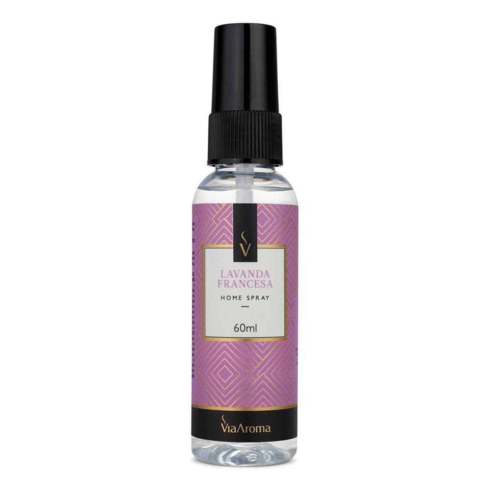 Home Spray Lavanda Francesa 60ML Via Aroma Perfume Aromatizador de Casa Carro e Ambientes