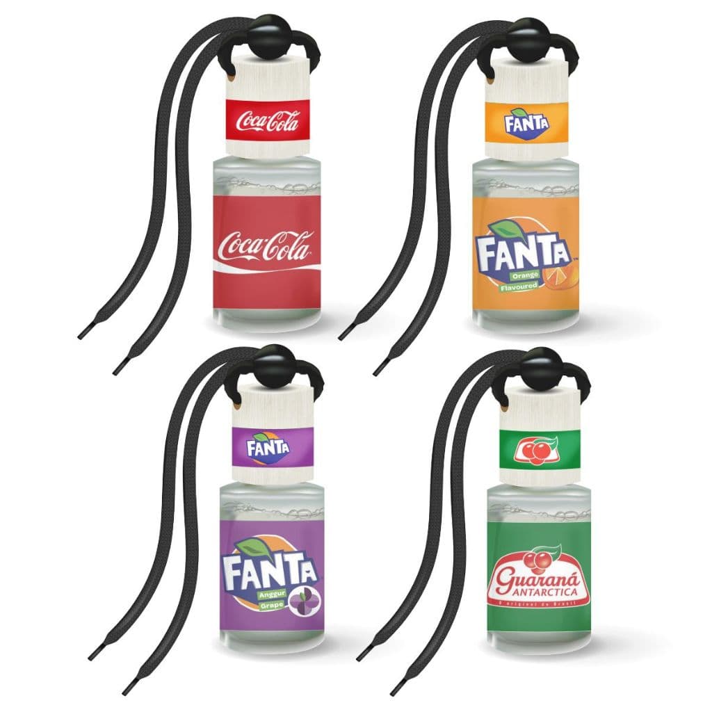 Kit 4 Aromatizantes / Cheirinho Para Carro Coleção Rótulos Refri Diversos