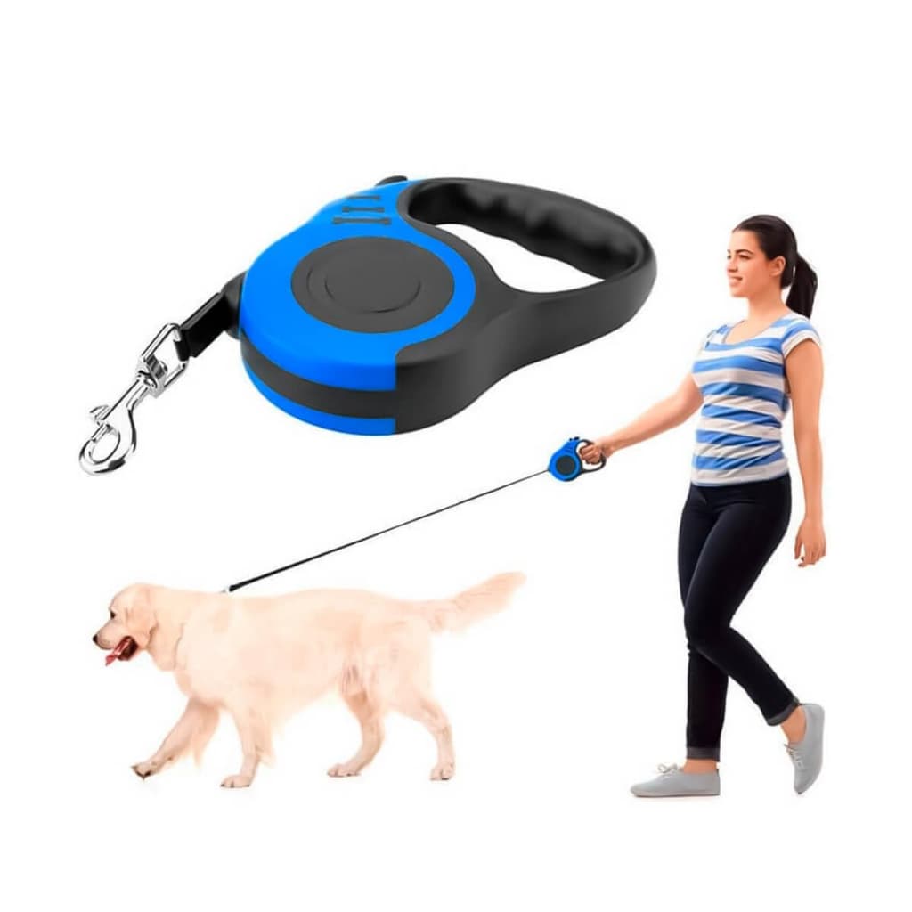 Guia Retrátil Para Passear Com Pets Suporta 10 Quilos Tem 3 Metros De Comprimento