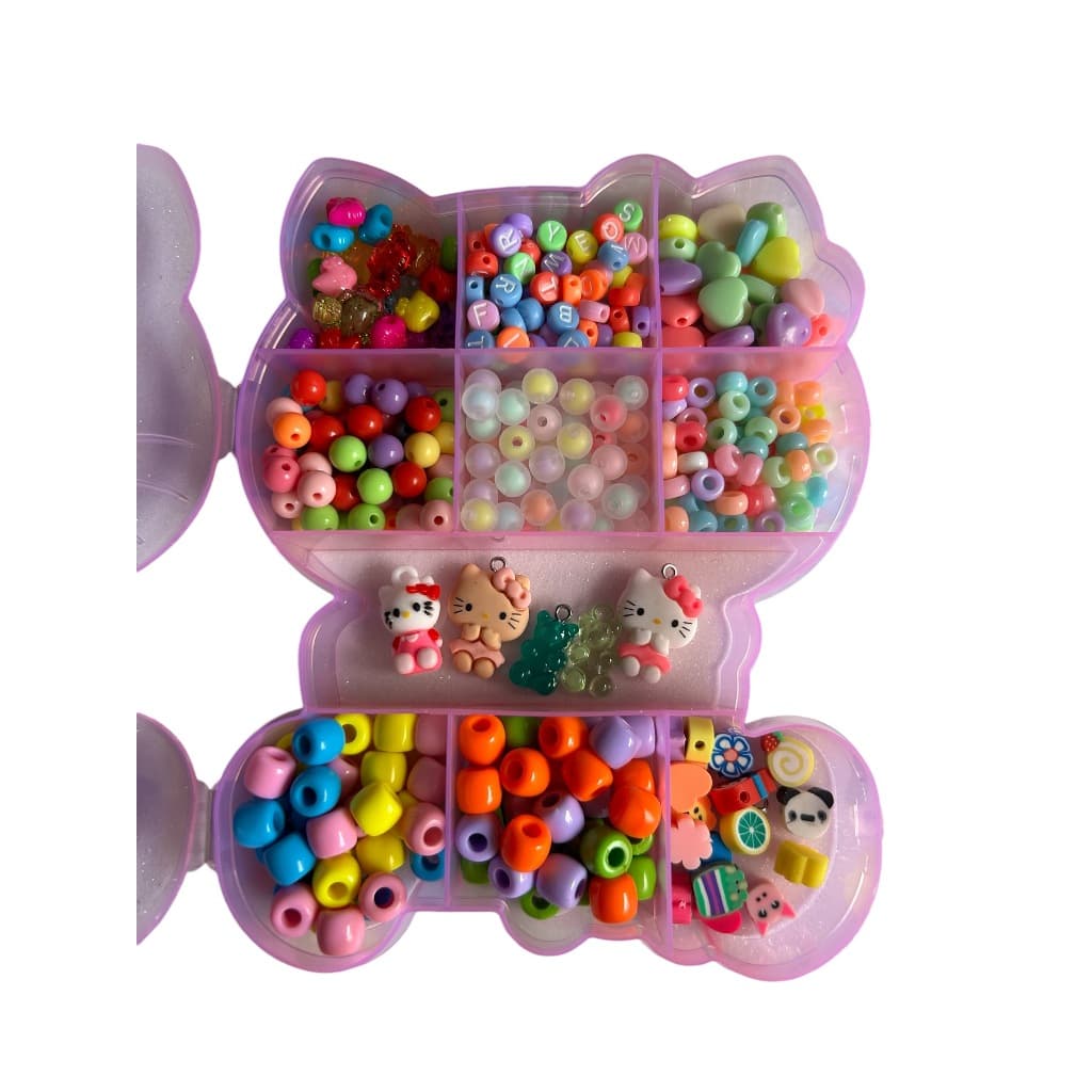 Kit miçanga berloque pedras coloridas bijuteria pulseira infantil