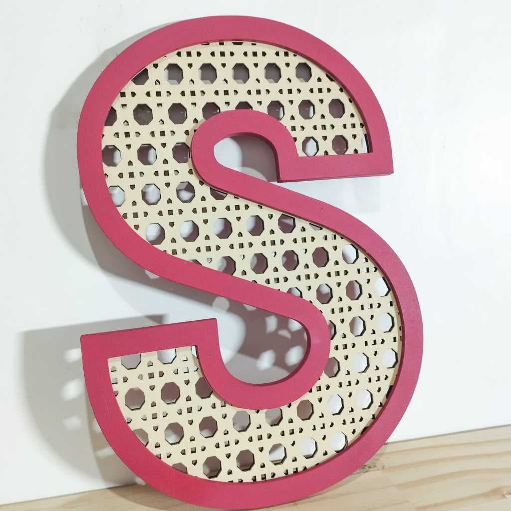 Porta maternidade Letra Palha indiana sem nome em MDF/ Decoração de Parede de Quarto Infantil