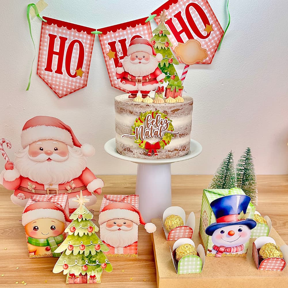 Kit Festa Mesversário Personalizado de Natal