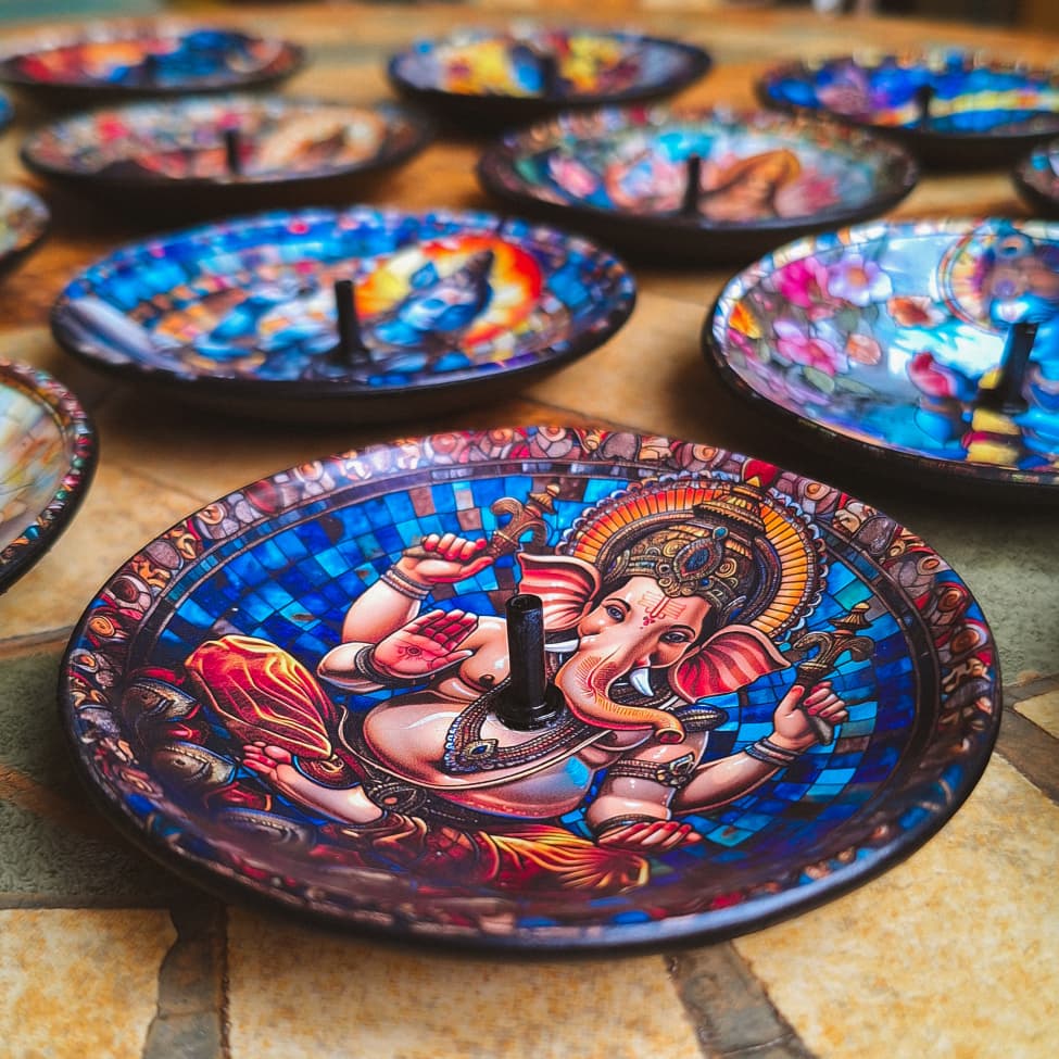 Incensário Hindu Ganesha Buda Shiva Porta Incensos de Vareta Hinduismo Budismo