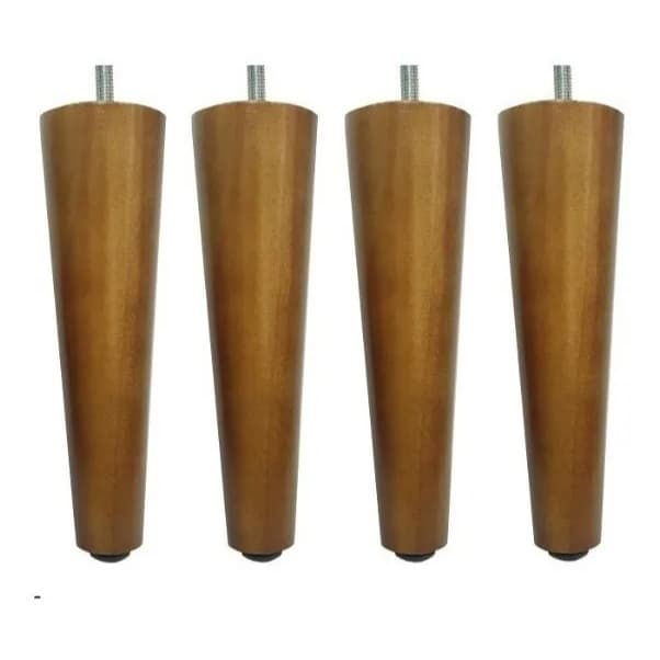 Kit 4 Pés Palito 15 Cm Pés Para Poltrona Puff Pés Conico Retro Recamier Aparador Mesa de centro