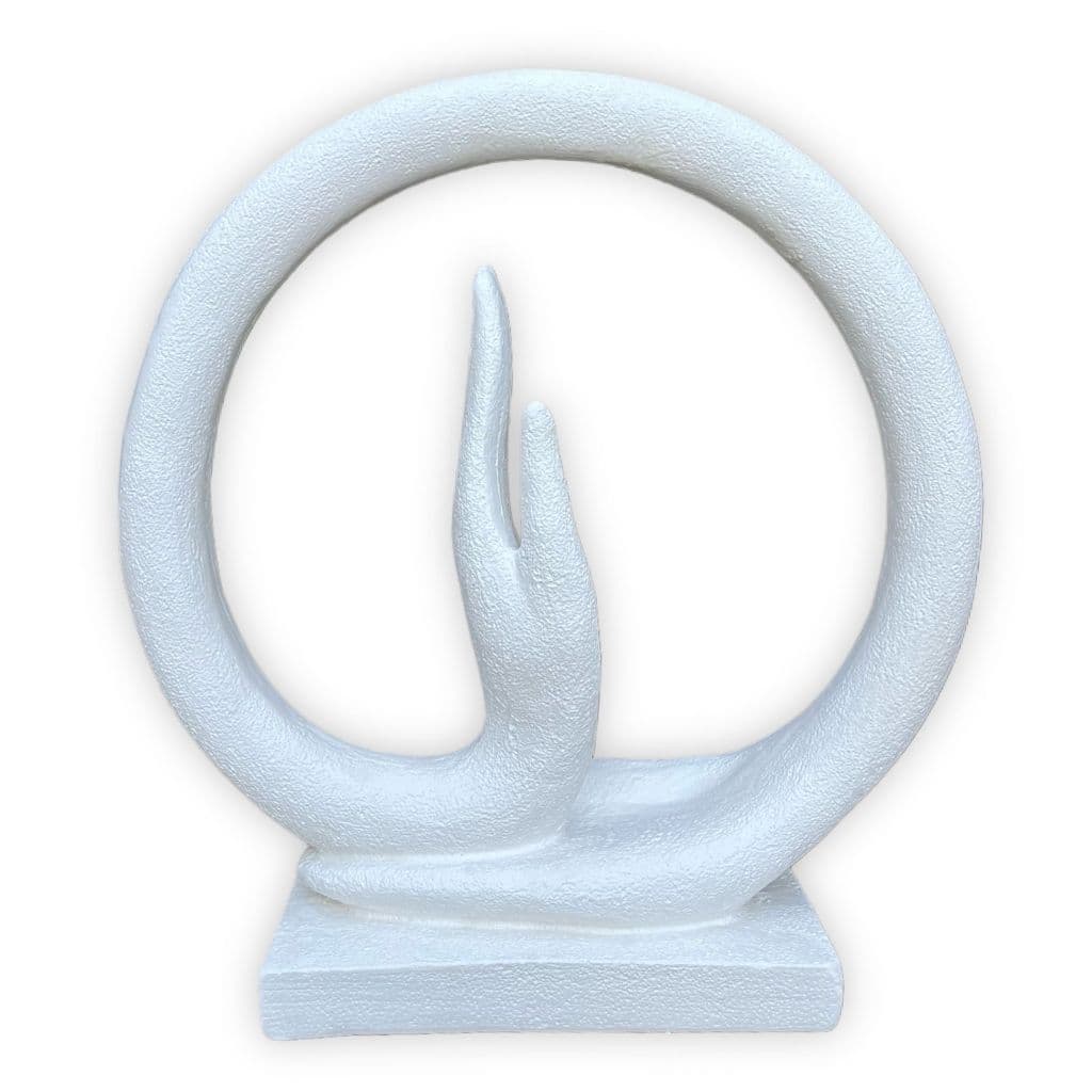 Mãos com Base Fendi em Gesso Cru 26cm