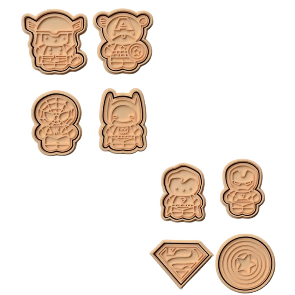 Cortador de Biscoito com Carimbo - Kit Super Herois Marvel e Dc