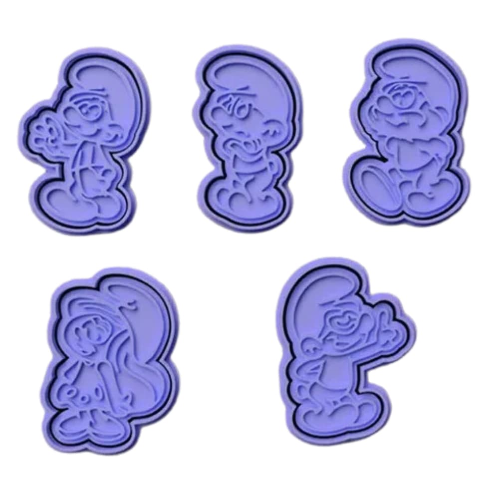 Cortador de Biscoito com Carimbo - Kit Smurfs