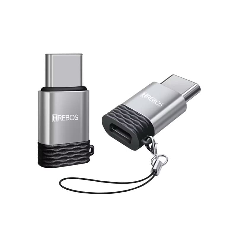 Adaptador C Macho Para Micro USB V8 Fêmea OTG HS-221 Original Hrebos Promoção Novidade 2024 Envio Imediato(até 12 horas)