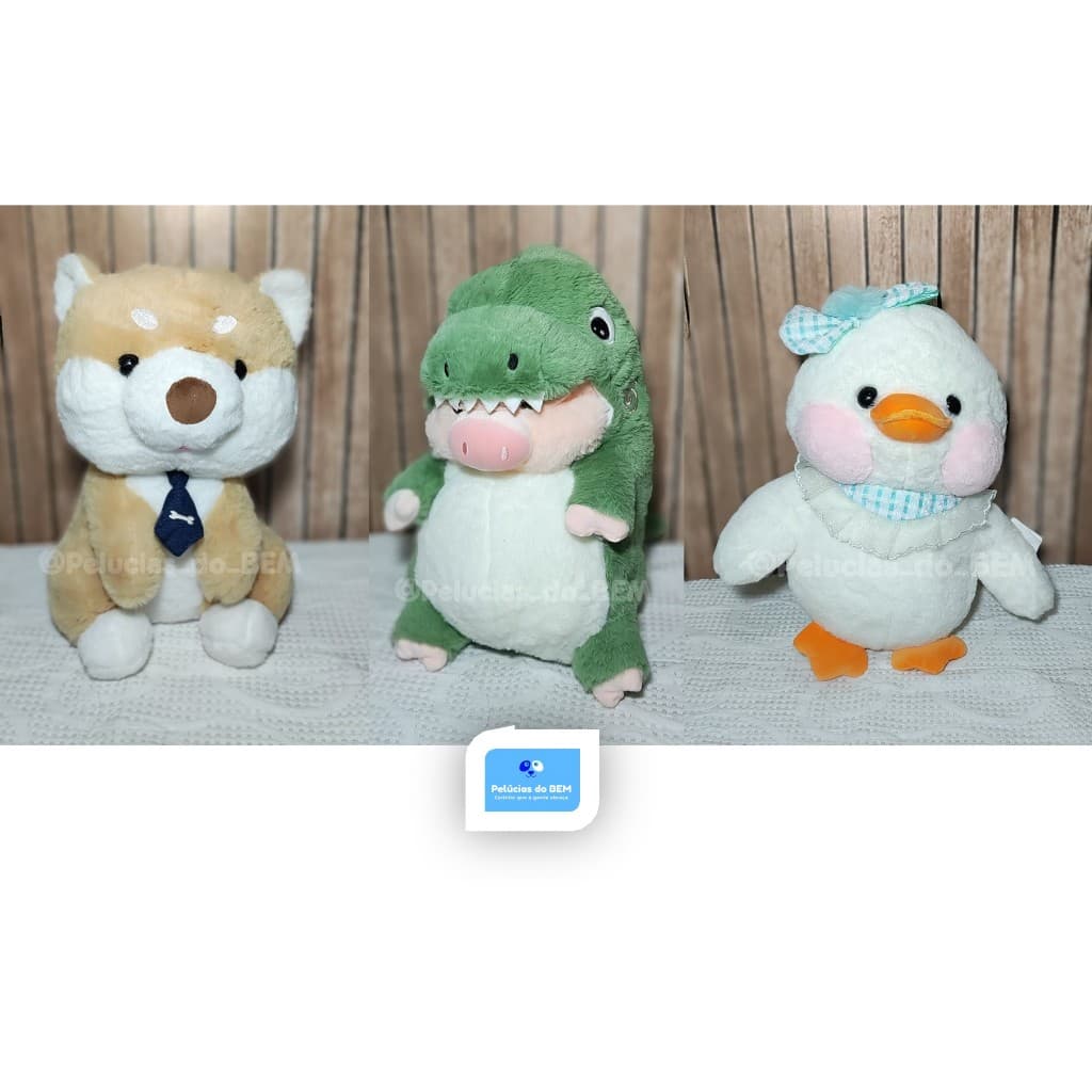 Urso de Pelúcia Grande Premium - Pata Cachorro Porco - Br machine - 30 cm de altura