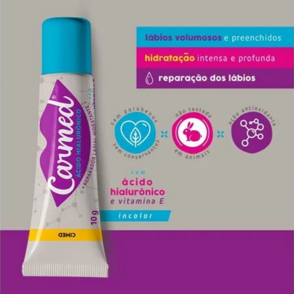 Hidratante Labial Carmed com Ácido Hialurônico (10g) ORIGINAL