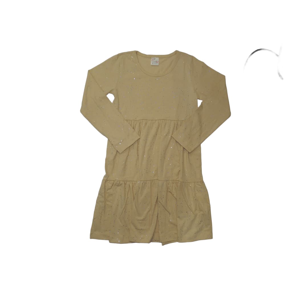 Vestido Três Marias Com Glitter x85% Algodão Manga Longa