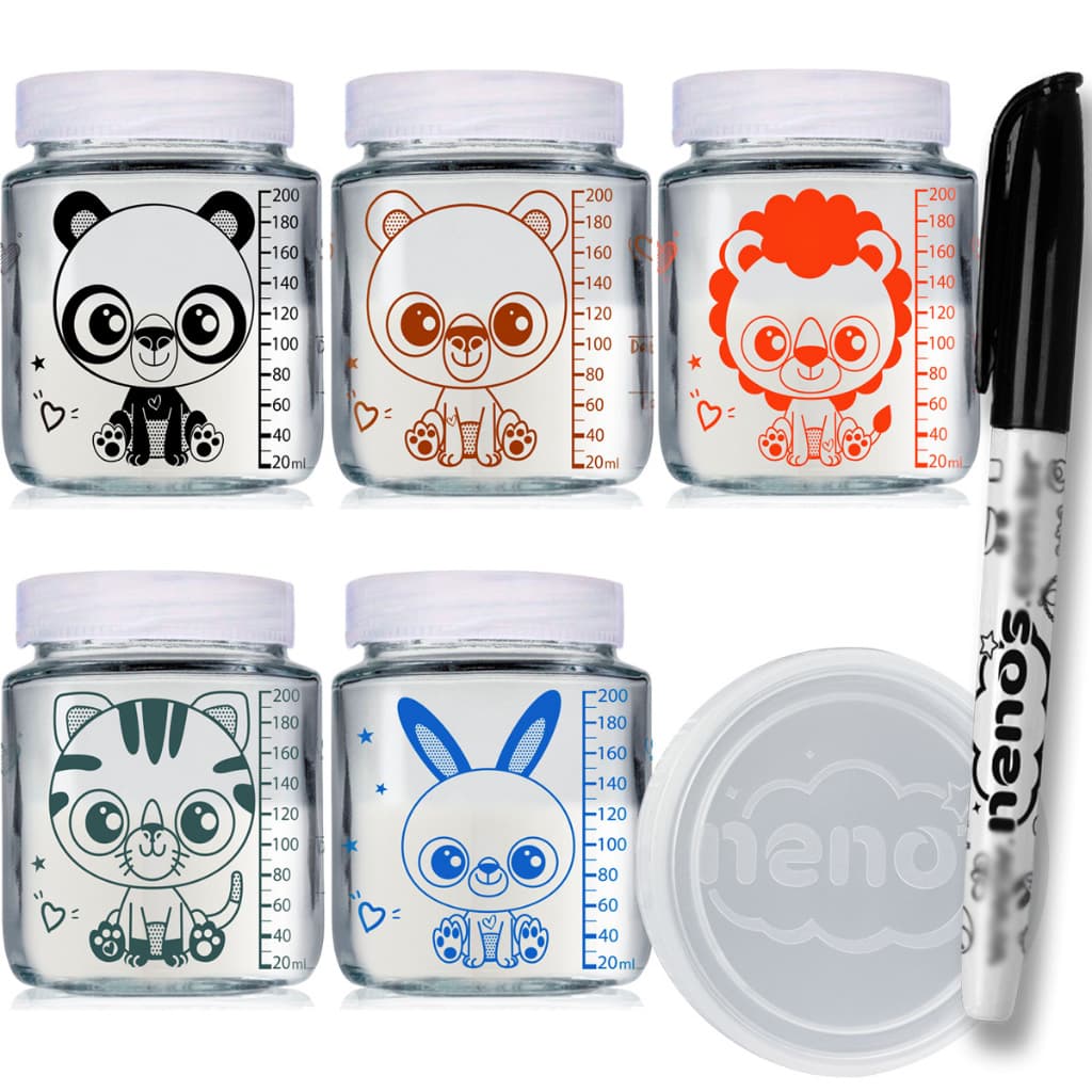 10 Potes de Vidro Armazenar Leite Materno ou Papinha com Graduação 200ml (Cap. 240ML)