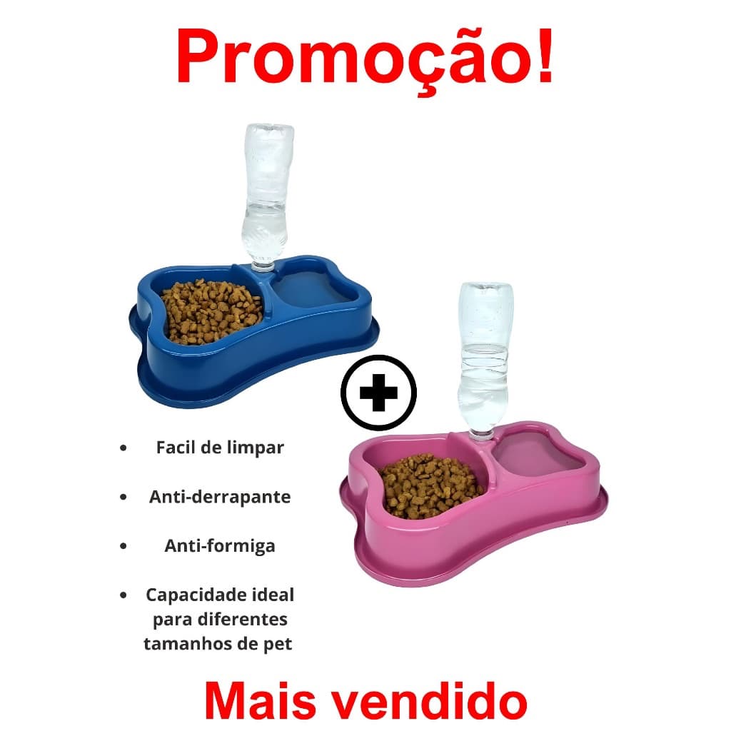 Kit Bebedouro e Comedouro Automático para Cães e Gatos - Anti-formiga, Mantém Água e Ração Frescas
