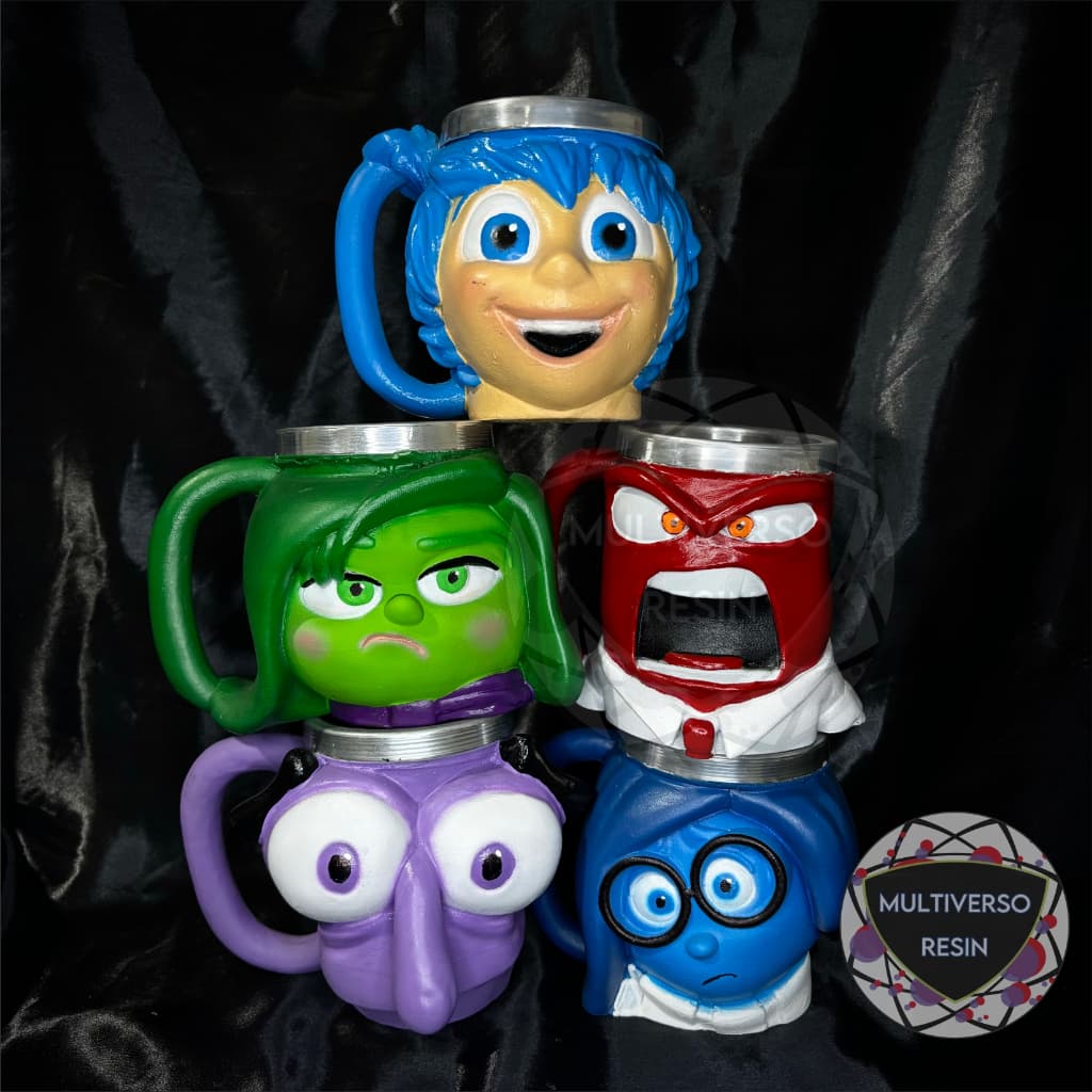 Caneca/Copo Divertida Mente Alegria Nojinho Raiva Medo Tristeza Filme 3D Resina Divertidamente