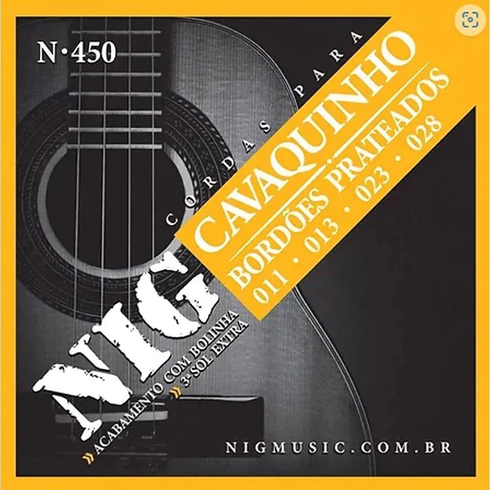 Corda NIG Cavaco Com Bolinha + Palheta + 3ª Corda Reserva N450 (.011 - .028)