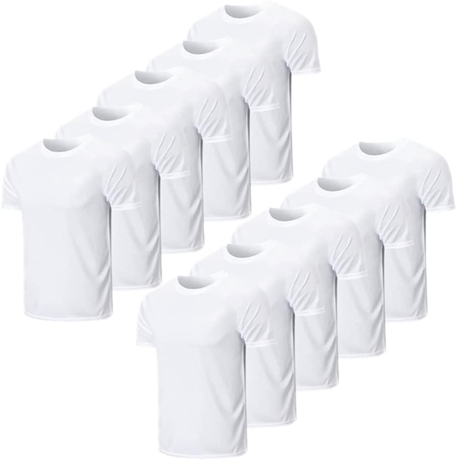 Kit 10 Camisetas Camisetas Masculinas Poliéster Lisas Para Personalização Sublimação SilkScreen Estampa