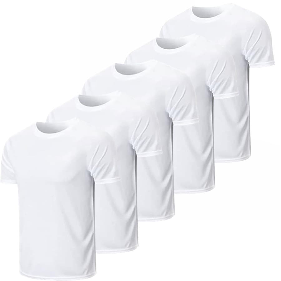 Kit 5 Camisetas Masculinas Poliéster Lisas Para Personalização Sublimação SilkScreen Estampa