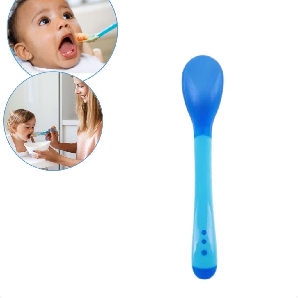 Colher Infantil De Silicone Termo Sensível Bebês Muda De Cor
