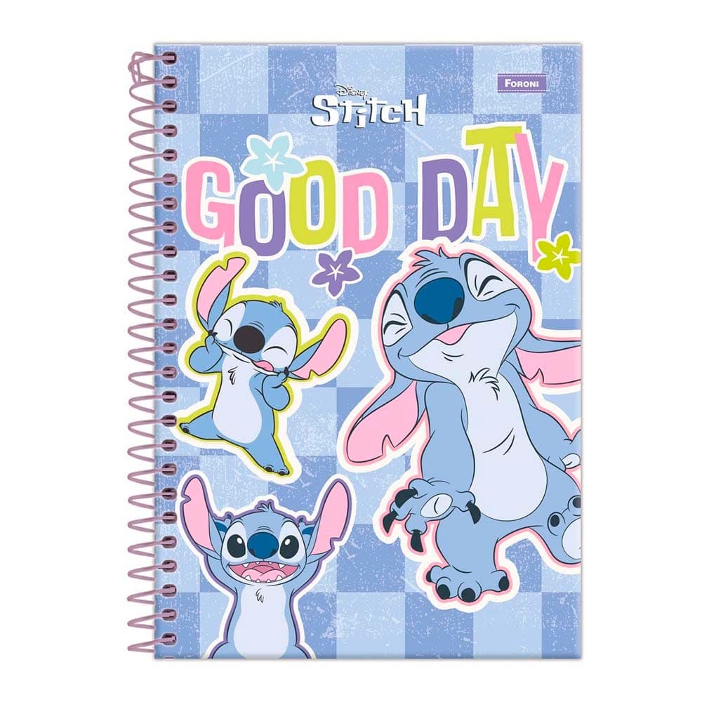 Caderno Universitário Capa Dura Stitch 1 Matéria Foroni