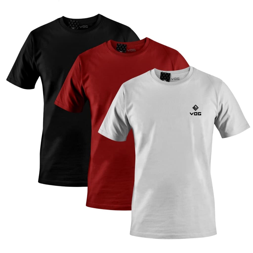 Kit 3 Camisas Camiseta Slim Masculina VOG