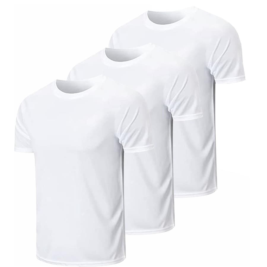 Kit 3 Camisetas Masculinas Poliéster Lisas Para Personalização Sublimação SilkScreen Estampa