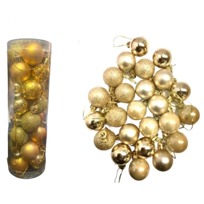 bola de natal 24 pcs vermelha ou dourada decoracao de natal bolinha natal papai noel envio rapido