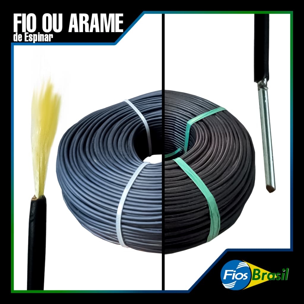 Fio ou Arame de espinar, Fio de Espinar dielétrico ou Arame Galvanizado Isolados em PEBD- FEI 125