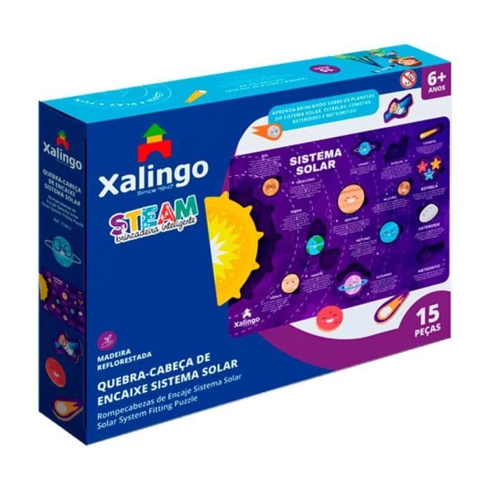 Quebra-Cabeça Steam Educativo Encaixe Sistema Solar Xalingo