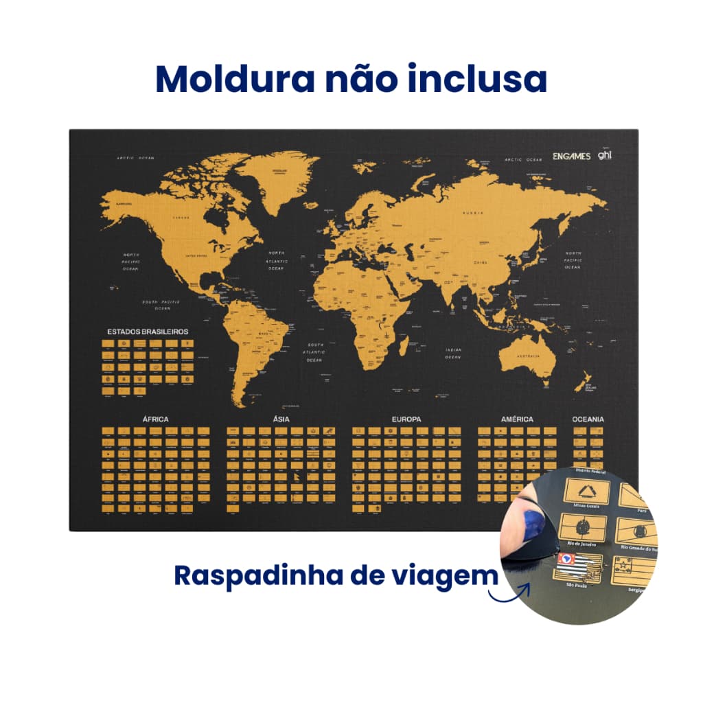 Mapa Mundi Viagem Raspadinha Lugares Visitados Bandeiras Países Presente Passeios Scratch Map